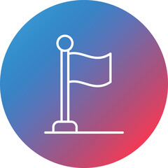 Flag Line Gradient Circle Background Icon