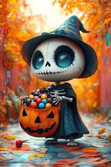 halloween pumpkin in the garden