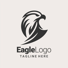 Obraz premium Strong Eagle Silhouette Logo Art