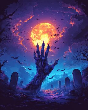 halloween night scene