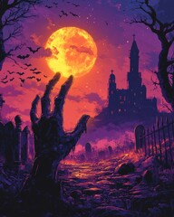 halloween night landscape