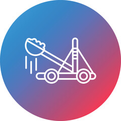 Catapult Line Gradient Circle Background Icon