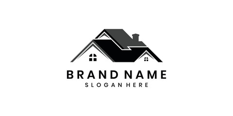 Real estate house logo, modern home roof symbol