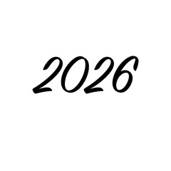 2026 in Elegant Script Font on Neutral Background