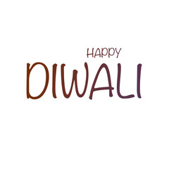 Happy Diwali Modern Greeting with Gradient Typography and Rounded Font