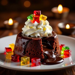 chocolate cake with strawberries