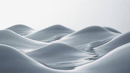 Fototapeta premium Abstract flowing liquid waves in cool tones fluid