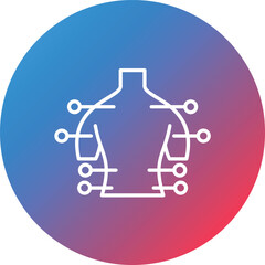 Body Acupuncture Line Gradient Circle Background Icon