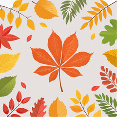 Fototapeta premium Creative season layout of colorful autumn leaves and branches