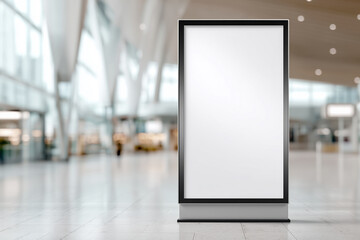 Modern indoor billboard mockup with blank copy space