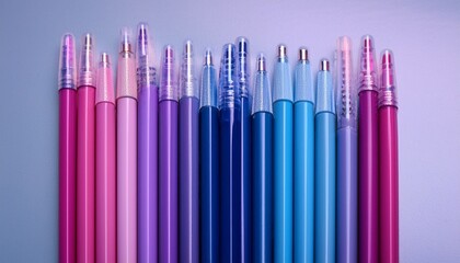Color Pens Blue Purple Pink