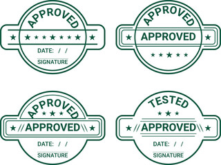 Document Approval Rubber Stamp Set with signature and date 100% editable file 