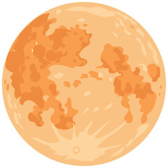 Full Moon Vector Illustration Flat Design