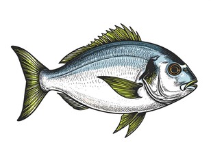 Mediterranean Fish Illustration.