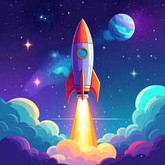 Rocket launching into space