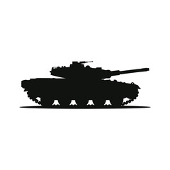 Silhouette of a powerful battle tank ready for action
