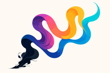 Fototapeta premium Fluid gradient ink shapes colorful illustration forming vibrant swirl vector