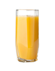 Glass of fresh orange juice with transparent background