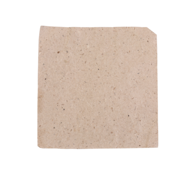 Kraft paper texture blank square with rounded corner on transparent background