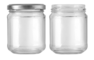 Empty glass jars with and without lid