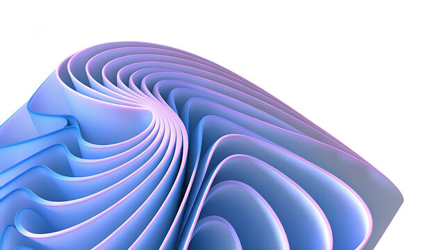 abstract shape 3d render isolated on white background, png, ai generated