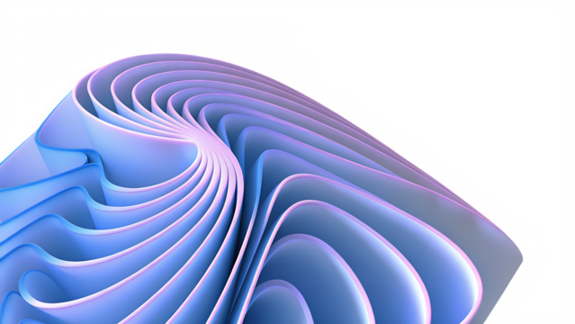 abstract shape 3d render isolated on white background, png, ai generated