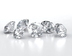 A cluster of gleaming diamonds