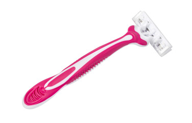 Pink plastic disposable razor for women shaving hygiene