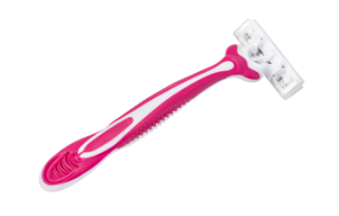 Pink plastic disposable razor for women shaving hygiene
