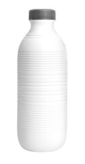 White ribbed plastic bottle with dark cap