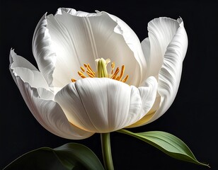 Close-up of a pristine white tulip