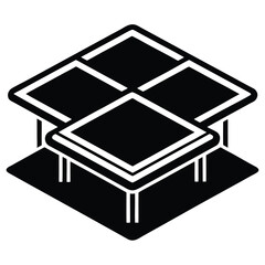 classroom carpet squares vector icon on white back