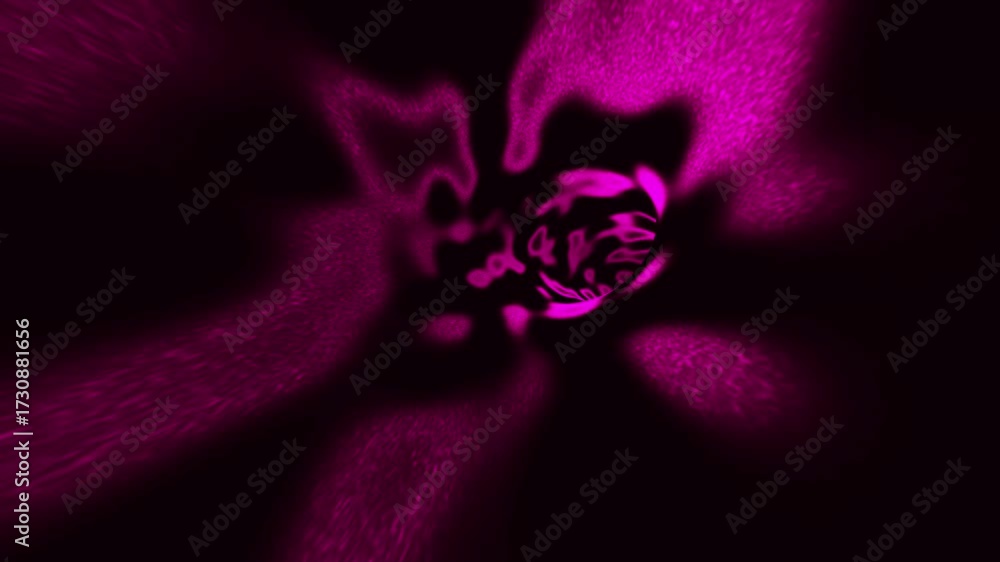 Poster black and violet colored abstract 3d loop tunnel travel.