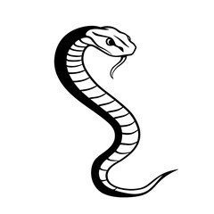 Fototapeta premium Viper. Viper simple black and white line art vector logo