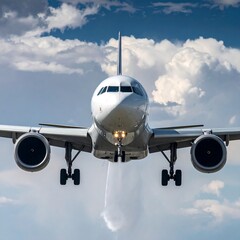 Airplane Landing on Runway.