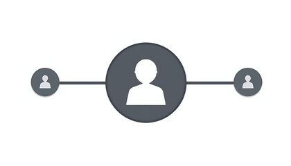 Central User Icon Connecting Two Smaller Network Profiles
