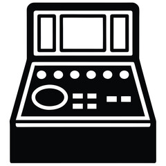 machine control panel vector icon on white backgro
