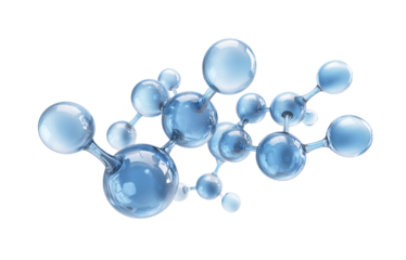 molecules of blue on a transparent background