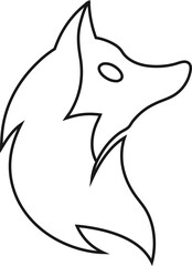 Jackal, wolf, jackal, dog outline vector icon, perfect for safari graphics, wildlife conservation branding, and tribal-inspired art.