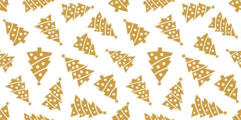 Christmas trees seamless pattern on white background. Design template for wallpaper,fabric,wrapping, textile
