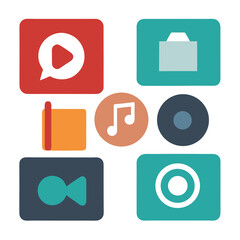 flat icons for web and mobile applications set 1
