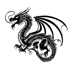 Unleash the power of imagination with this striking dragon vector!  Perfect for brands, creatives, and storytellers who want to symbolize strength, wisdom, and timeless mystique.