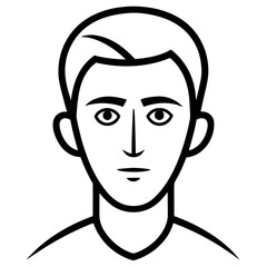 Create minimalist line art of abstract faces in black and white with a clean, white background.