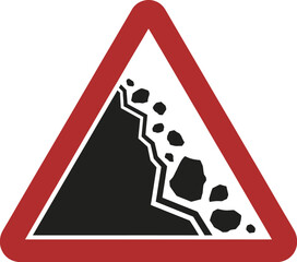  Falling Rocks Rockslide Warning Traffic Sign