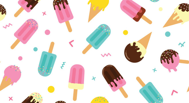 A delightful assortment of colorful frozen treats perfect for a summer day.