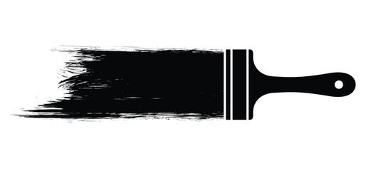 paintbrush orPainted the wall and paintbrush or paintbrushes with brush stroke. Paint brush sign. Brush stroke background. Grunge brush strokes. For home, interior renov paintbrushes with brush stroke