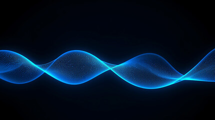 Abstract Blue Wave Design on Black Background Represents Connectivity and Modern Technology Innovation with a Digital Feel