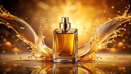 perfume bottle on black background