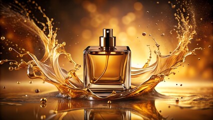 perfume bottle on black background