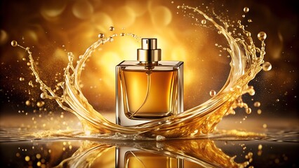 bottle of perfume on white background